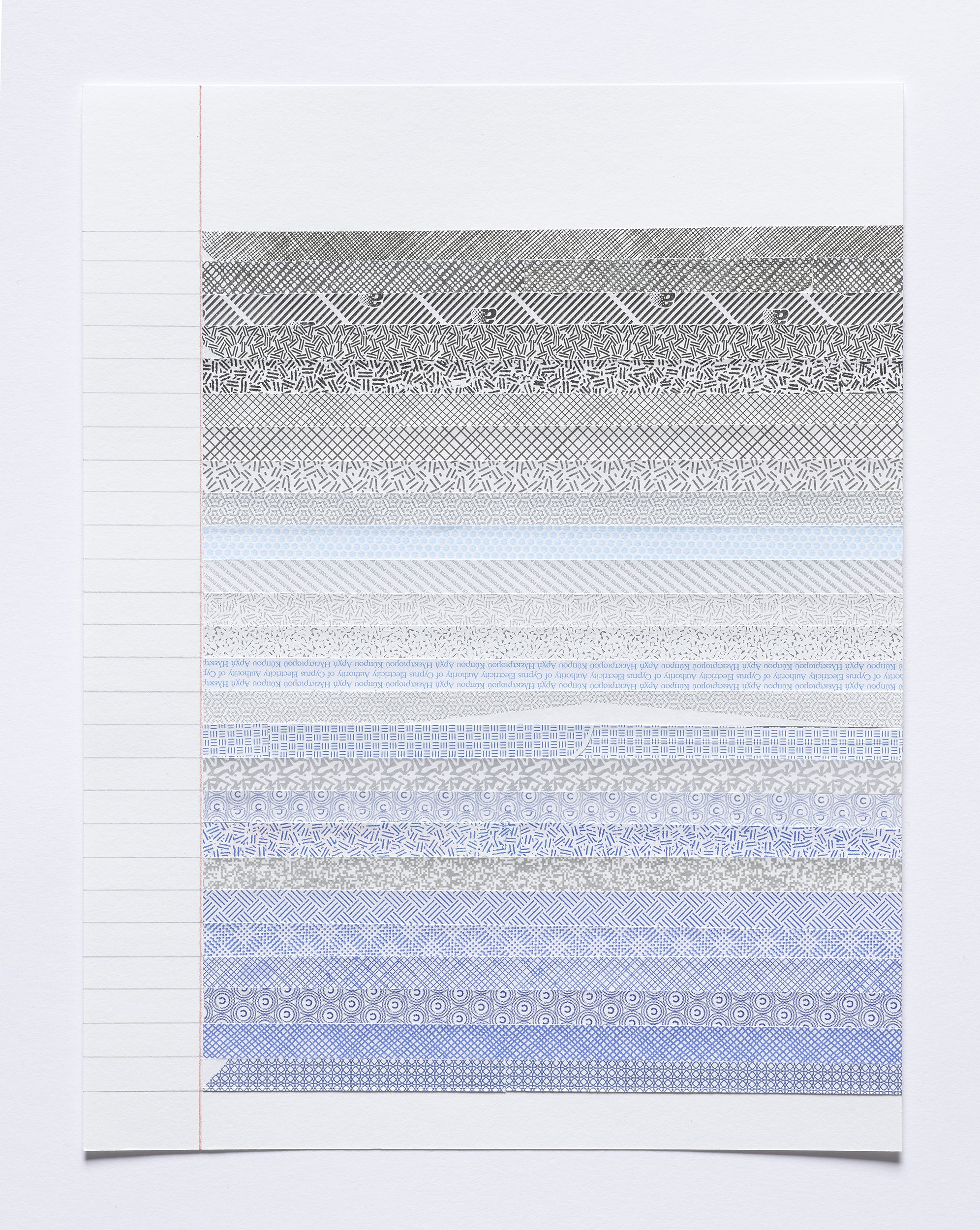Envelope Letters #16 (January 9, 2023) , 2023 Graphite, colored pencils, security envelope strips, archival drawing paper 8.5 x 11 inches