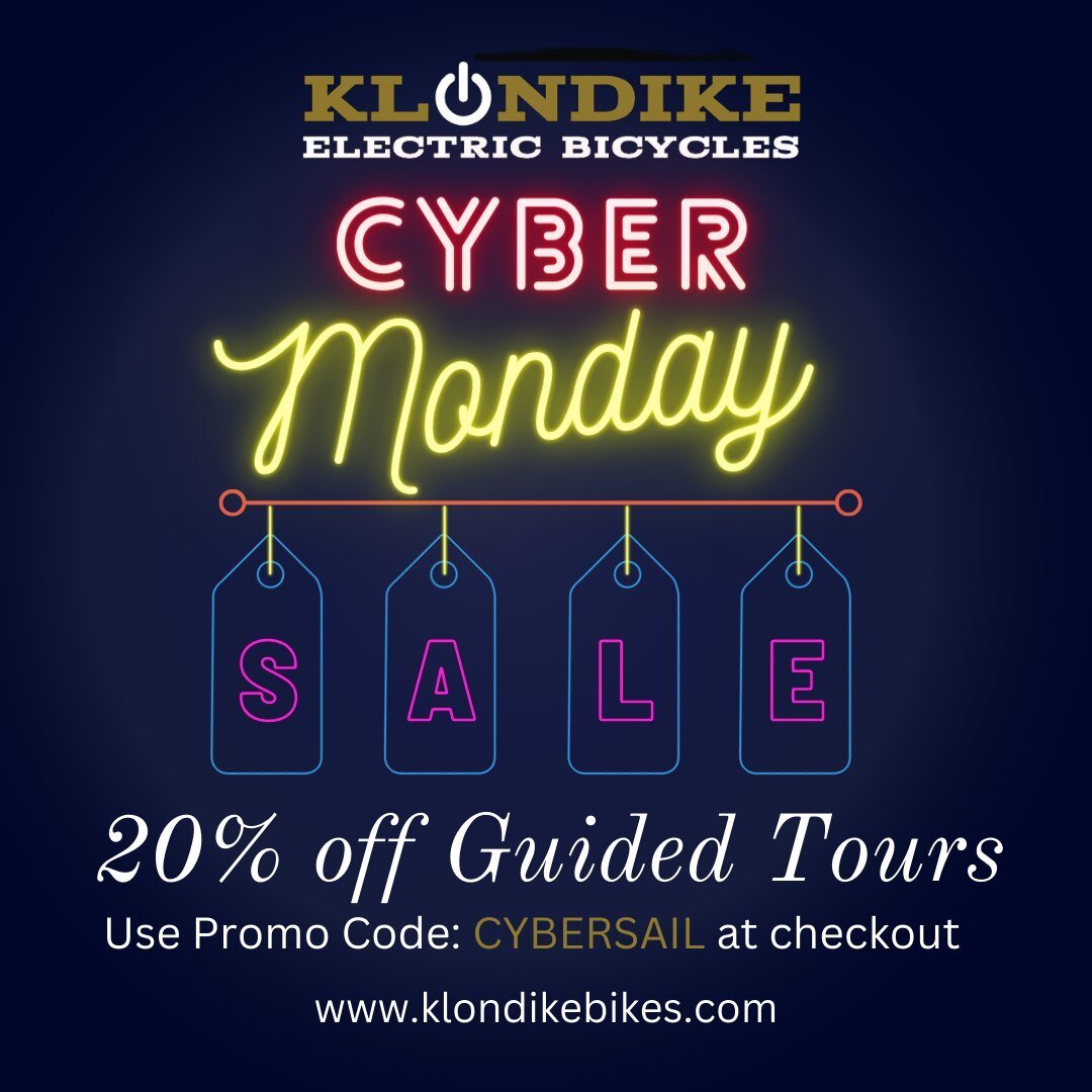 Happy Cyber Monday!!!⁠
⁠
We are celebrating by offering 20% off of our guided tours!  This includes our Skagway City Highlights Tour AND the Trail and Sail Tour!⁠
⁠
Book directly on our website and use promo code CYBERSAIL at checkout.  This code is 
