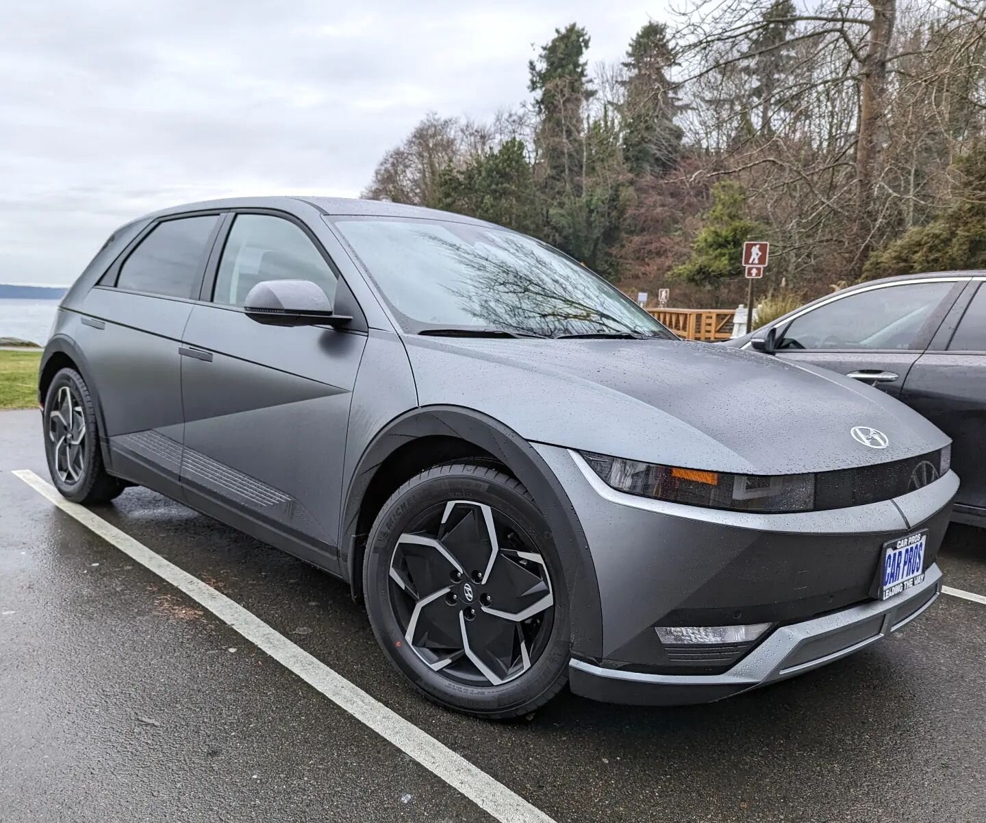 We have been so busy with medical stuff that we have not had a chance to introduce you to the newest member of our electric fleet!

George has been looking at this car since the middle of last season!  It is the Hyundai Ioniq 5 - all electric vehicle