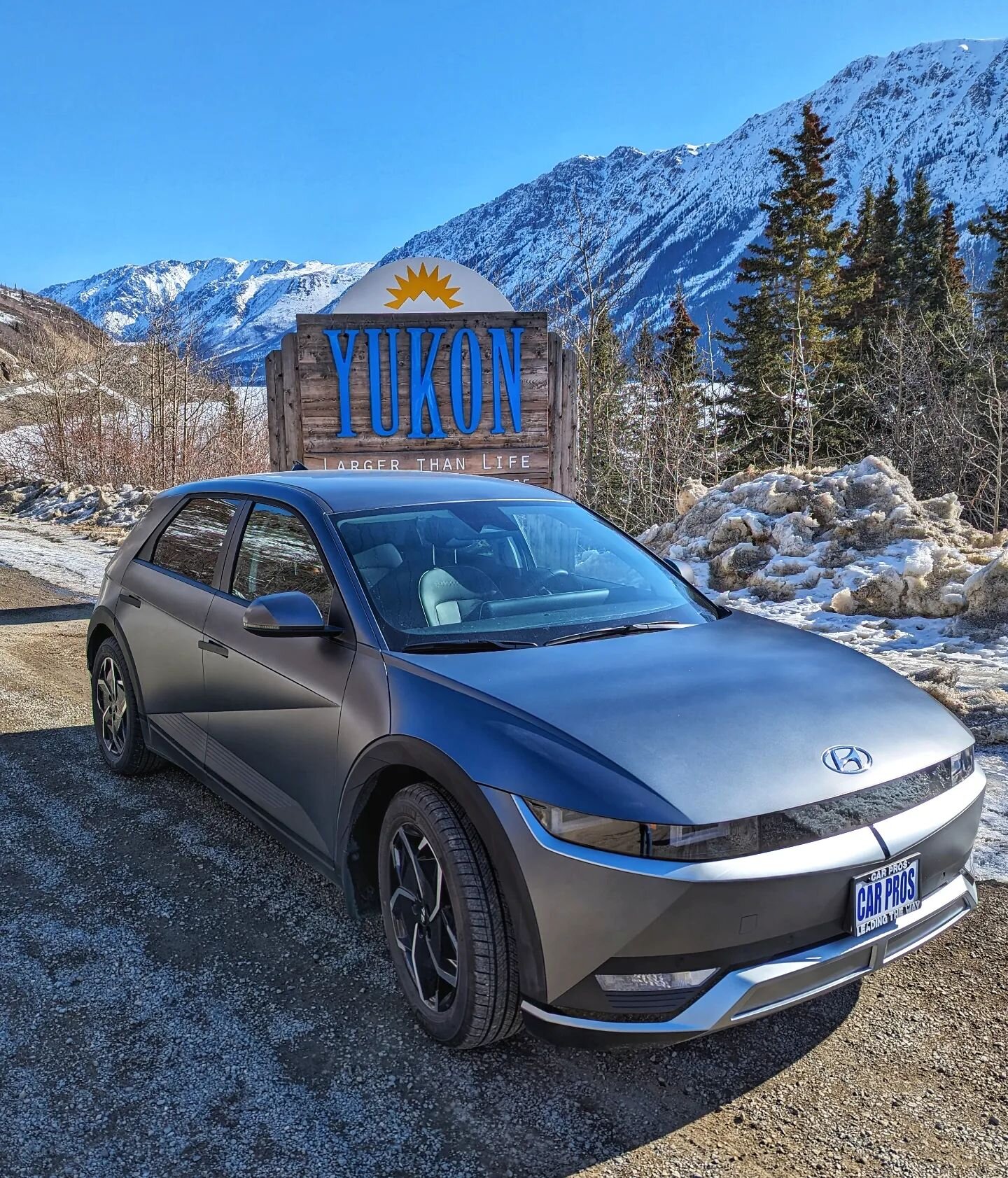 The newest member of our fleet took its maiden voyage to the Yukon yesterday!

This drive was epic in the new Ioniq 5 ALL electric vehicle!

The weather was perfect...and the views were spectacular as always!

Because of its spaceship-like look and t