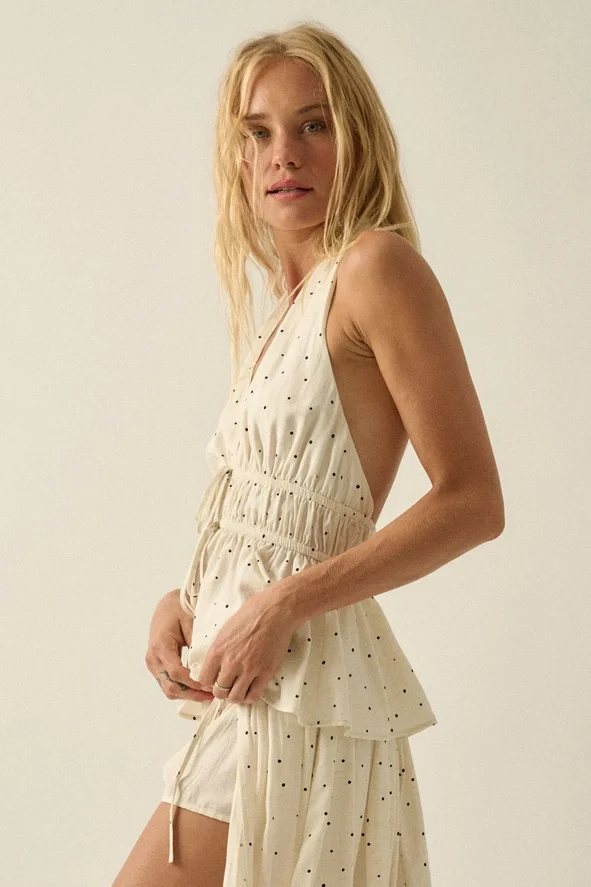 Promesa Polka dot oat halter side.webp