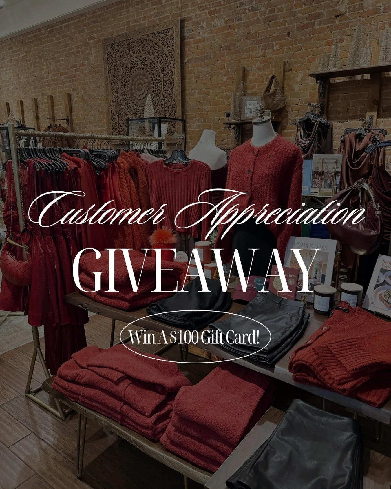 Thank you to everyone who came out and shopped local this weekend! &hearts;️ Your support means the world to us&mdash;so we&rsquo;re giving back! Enter to win a $100 gift card as our way of saying thank you 🎁

✨To enter - Like this post ✨ Tag a frie