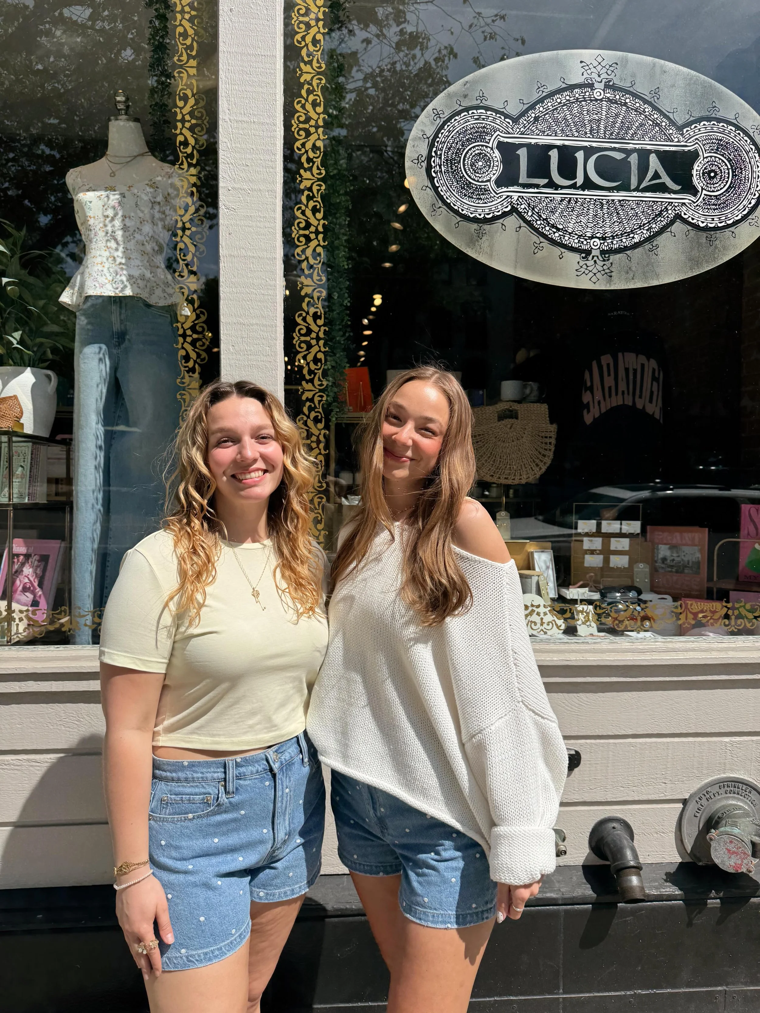 Skylar and Ava matching in our new favorite DAZE Knockout High Rise Shorts &mdash; available in store🤍
Restock coming soon in all sizes✨
&bull;
&bull;
&bull;
#dazedenim #polkadots #denimshort #shopsmall #saratogasprings