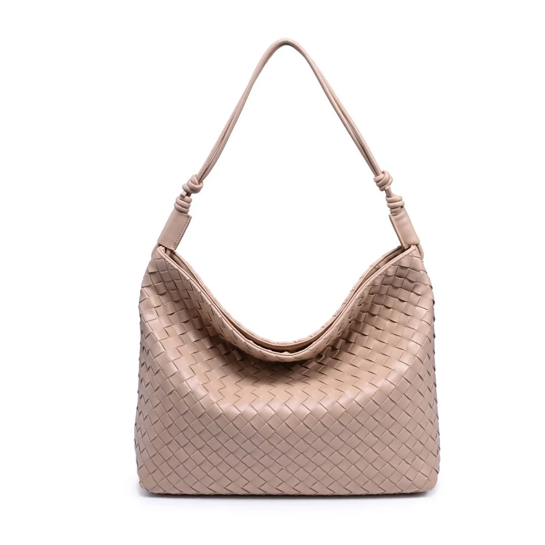 Theo woven hobo bag in almond