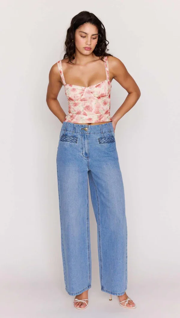 Camille Pink Floral Bustier