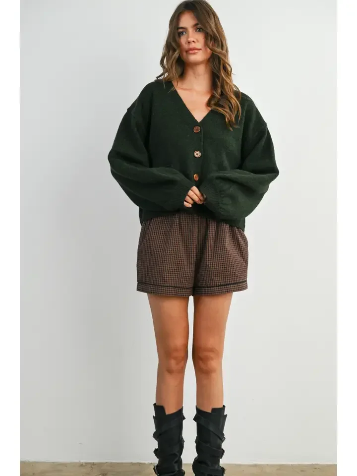 V-Neck Cuff Sweater Olive
