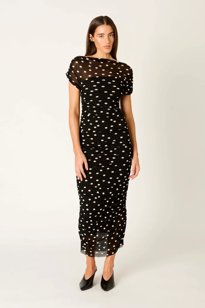 Aria Dress Black and Ivory
