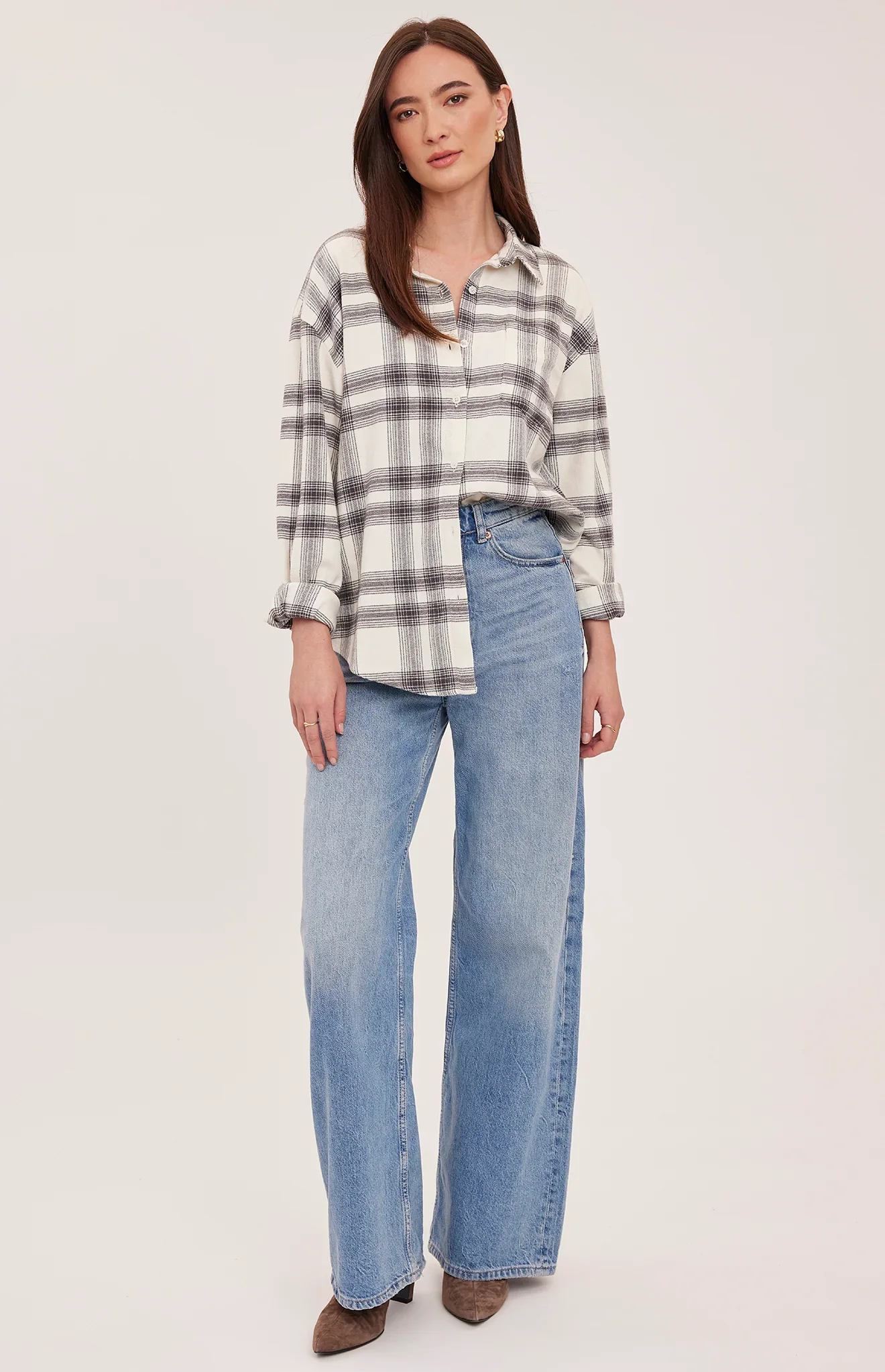 Carys Plaid Shirt Cream Plaid
