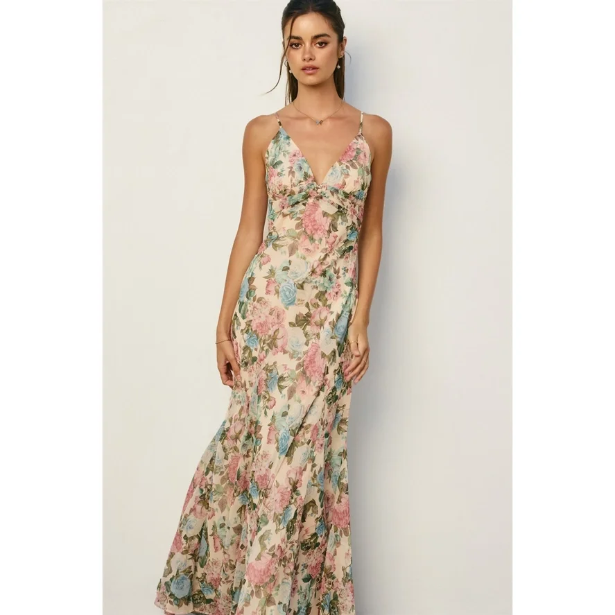 Gilded Ballroom Godet Flare Maxi Dress