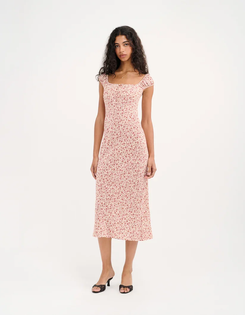 Callaway Midi Dress in Tea Rose Toile
