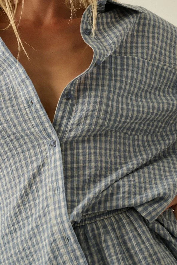 Promesa Plaid Chambray Close.webp