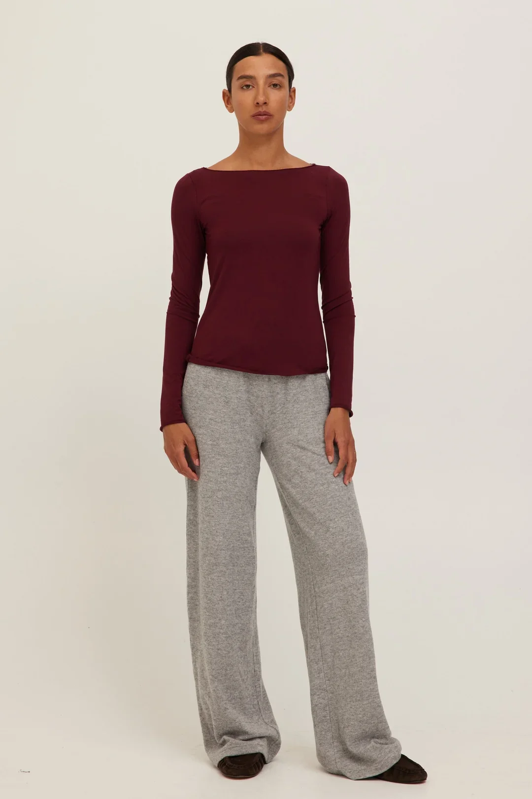 Vera Boatneck Longsleeve Top Dark Cherry