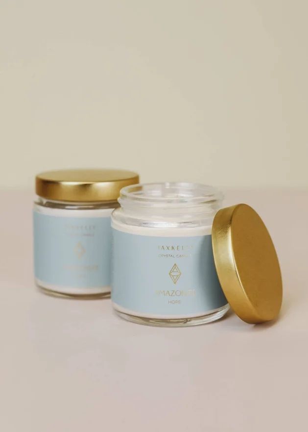 4oz Crystal Candle Amazonite-Hope