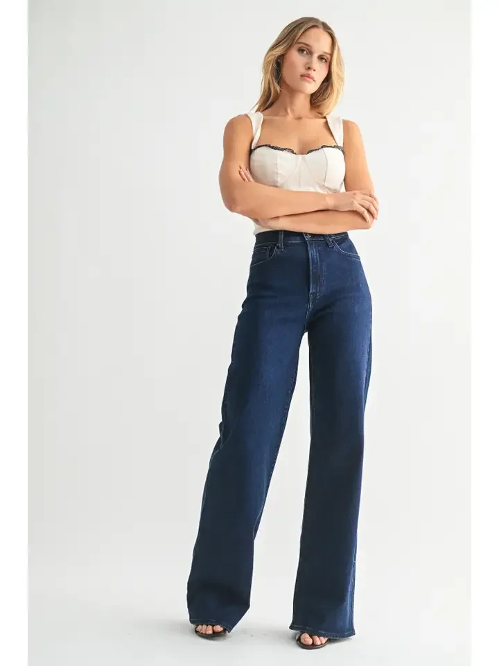 Full Length Palazzo Jean Dark Denim