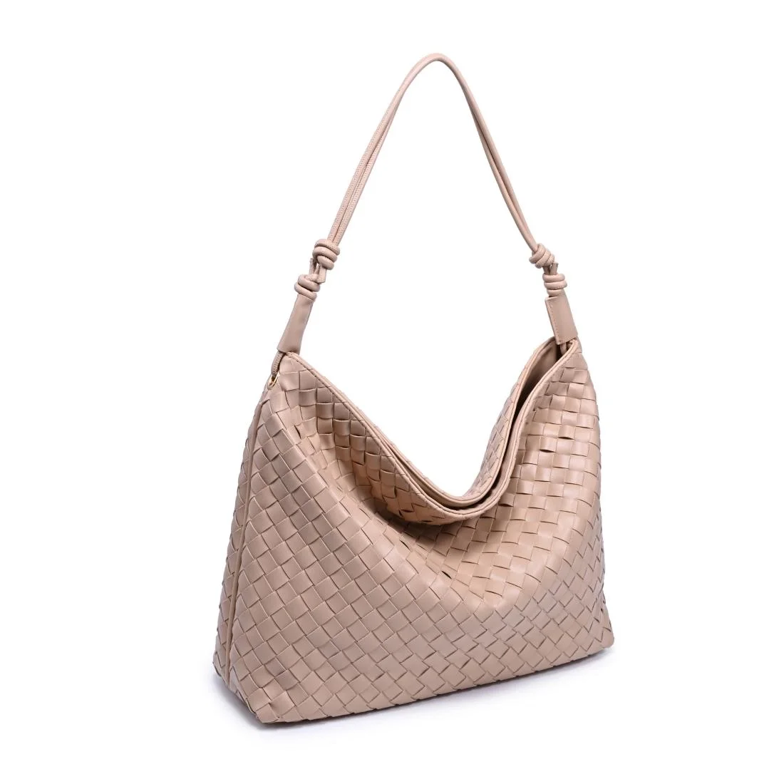 Theo woven hobo bag in almond