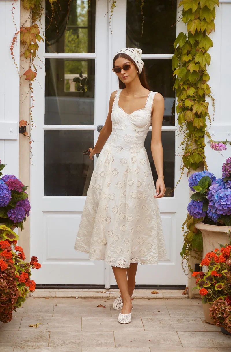 Caerwyn Eyelet Embroidered Dress
