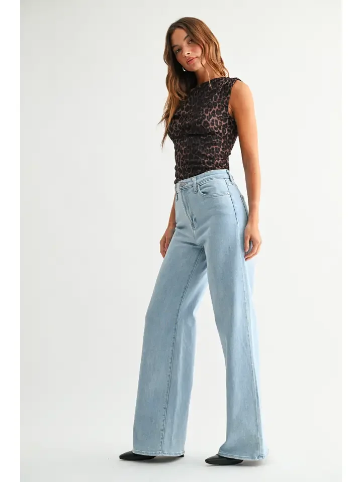 Full Length Palazzo Jean Light Wash