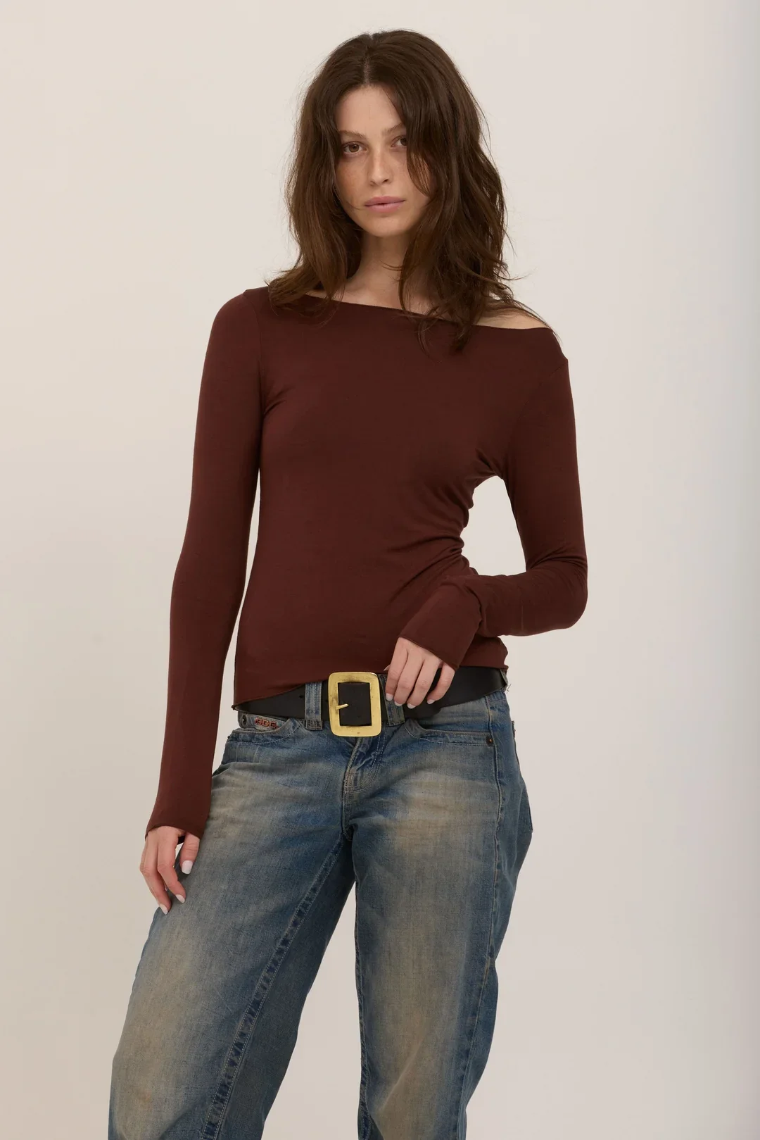 Vera Boatneck Longsleeve Top Dark Mocha