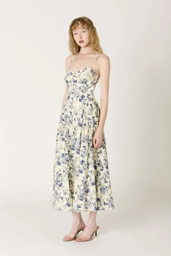 Destene Dress Yellow and Navy