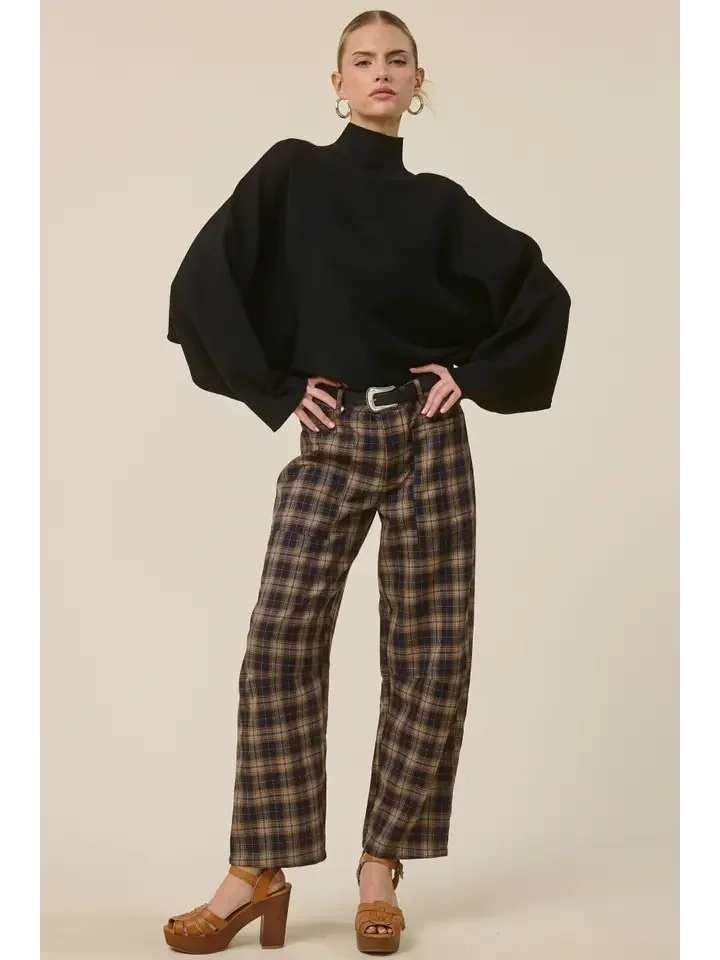 Mock Neck Dolman Sleeve Sweater