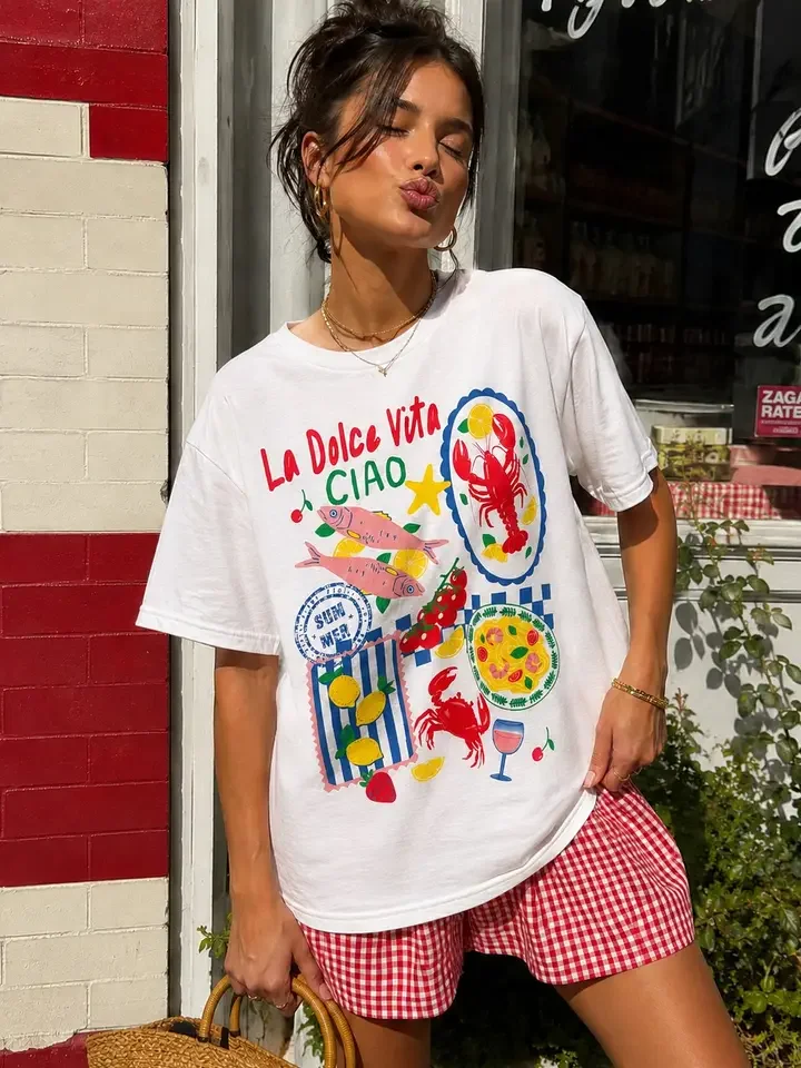 La Dolce Vita Seafood Picnic Graphic Tee