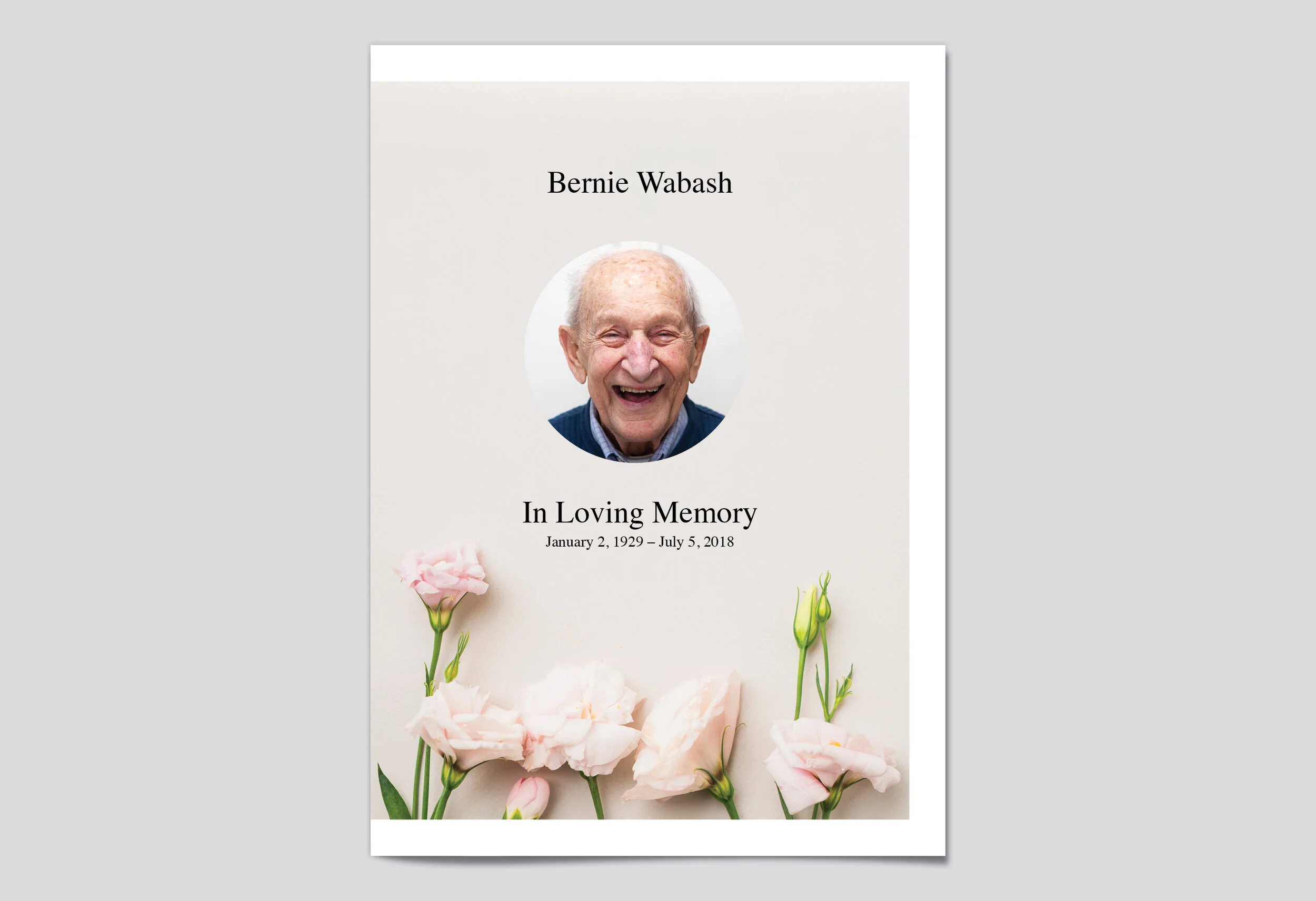 Free Editable Funeral Program Templates | My Wonderful Life