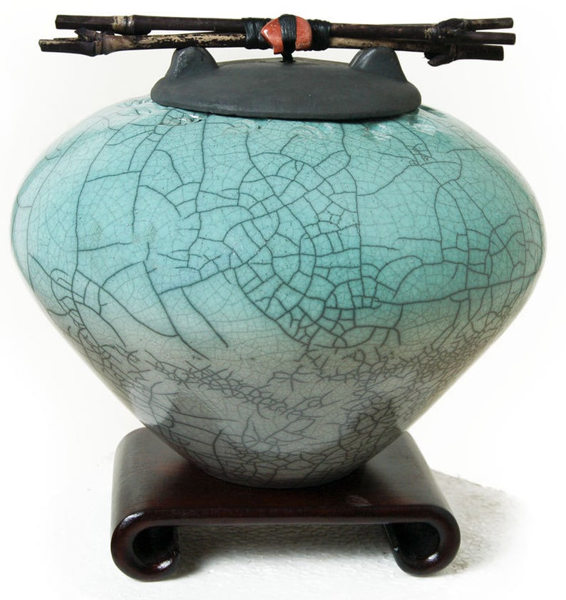 Ceramic asian-infleunced urn