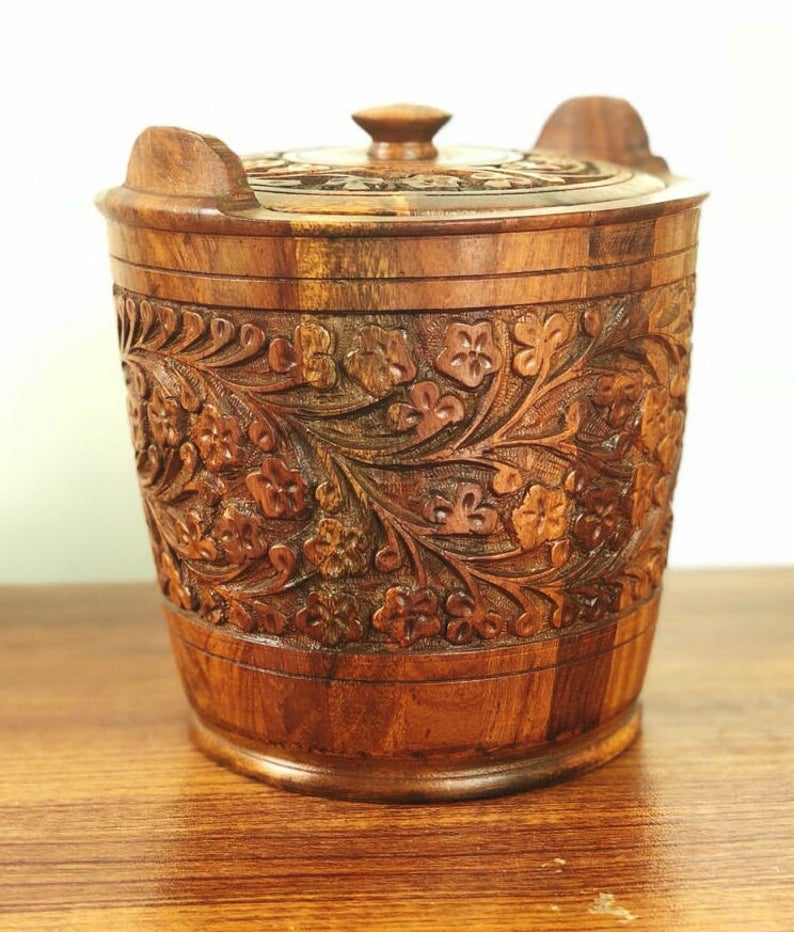 Hand Carved Rosewood Urn