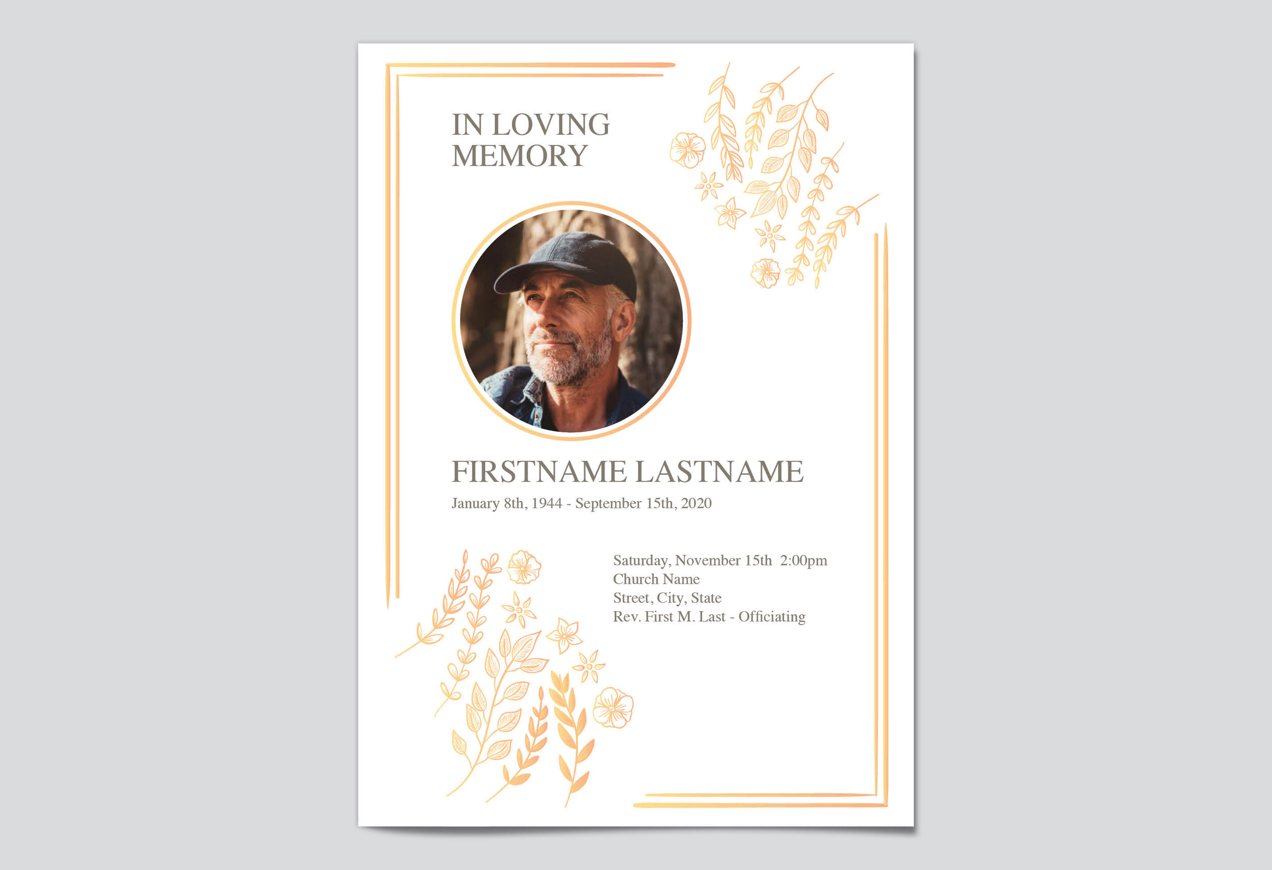 Free Editable Funeral Program Templates My Wonderful Life