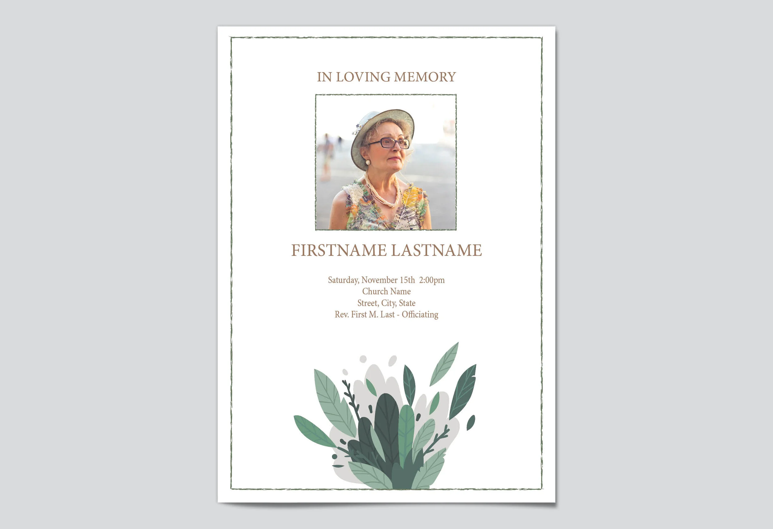 MWL Funeral Program_Green Plant_Mockup_Front_2020 Programs.jpg