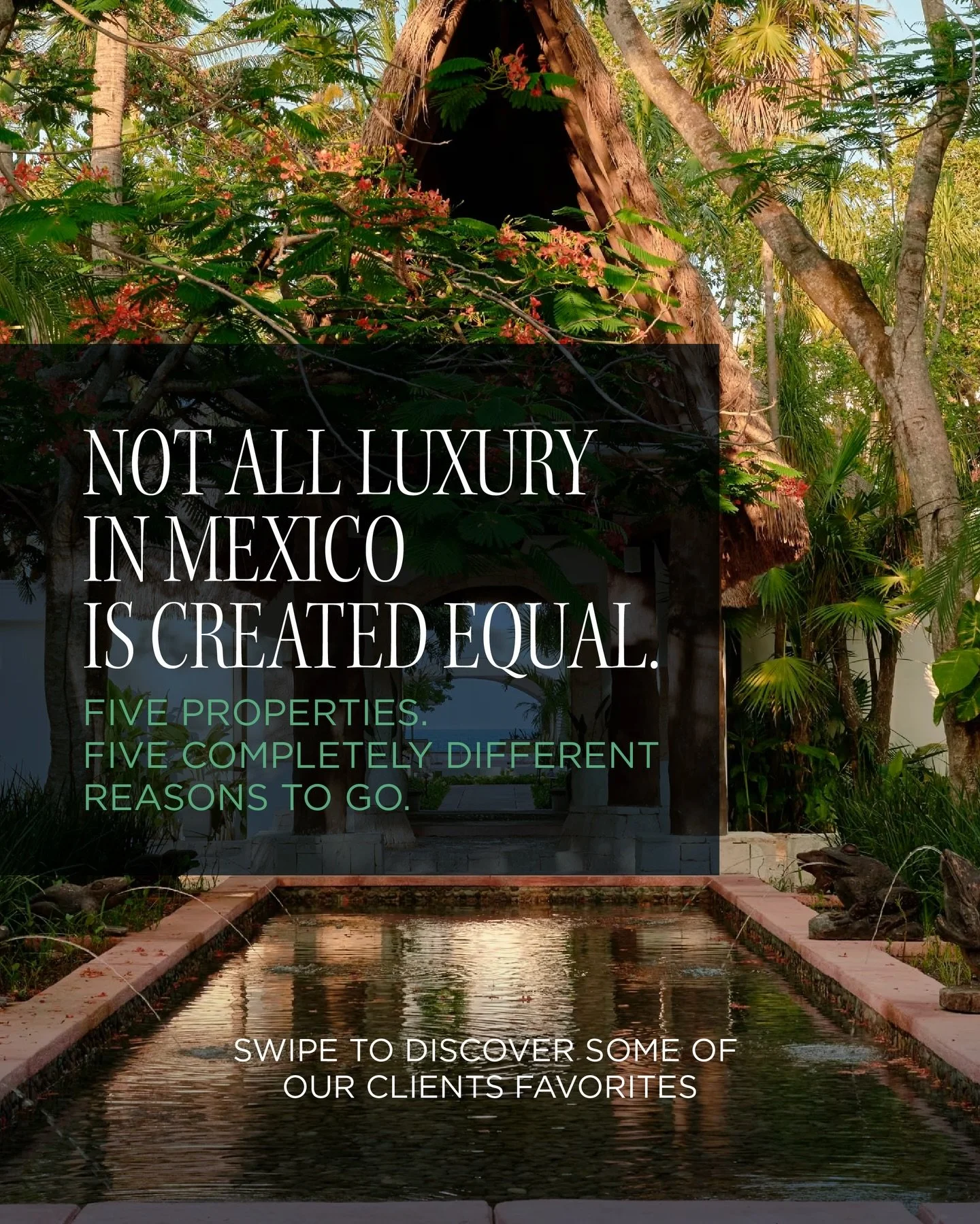 Everyone&rsquo;s talking about 5 de Mayo. We&rsquo;re talking about 5 reasons to actually go to Mexico. 🇲🇽These are the 5 properties our clients keep returning to, not because they checked every box, but because each one left a mark.

Swipe to see 