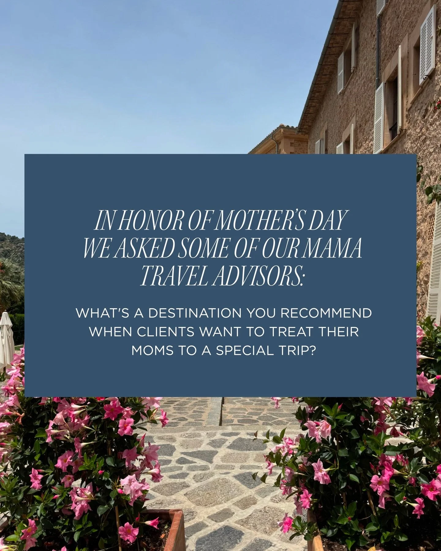 One of the best things you can give your mom today (and any day)? Time together somewhere beautiful.

In honor of Mother&rsquo;s Day, we asked our KJ Travel advisors where they&rsquo;d send mom for a special trip. 

Swipe to see their picks 👉🏼