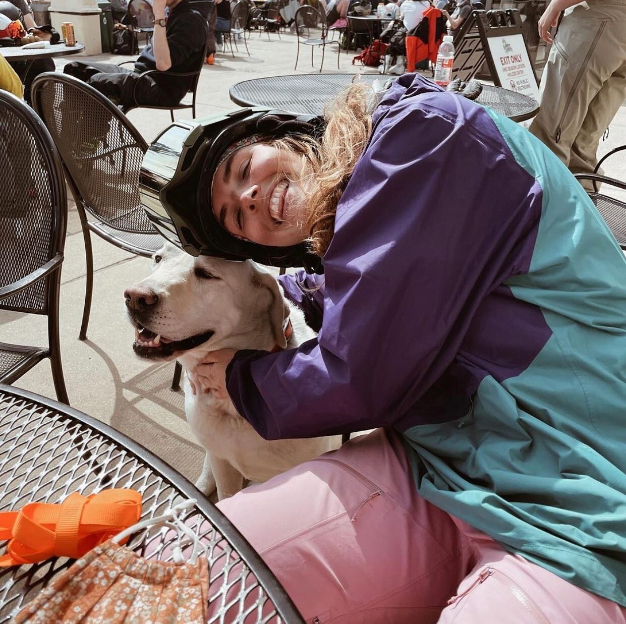 Best friends ❤️ @sosterloh_ &amp; Ullr soaking up some patio vibes.

Our 50% off sale starts today! 

📷: @laurenras1ch 

#powderhouseut #altaskiarea #saltlakecity #skisale