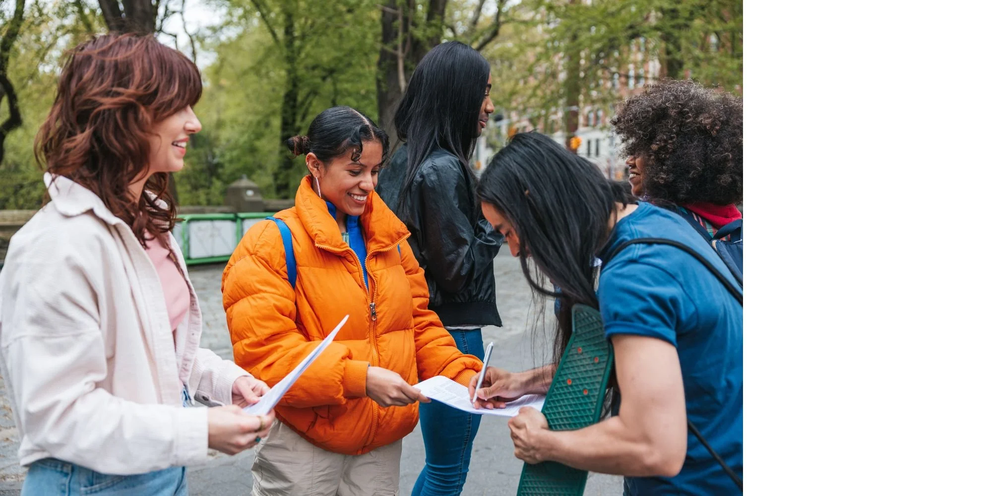 People canvassing for a petition or fundraising
