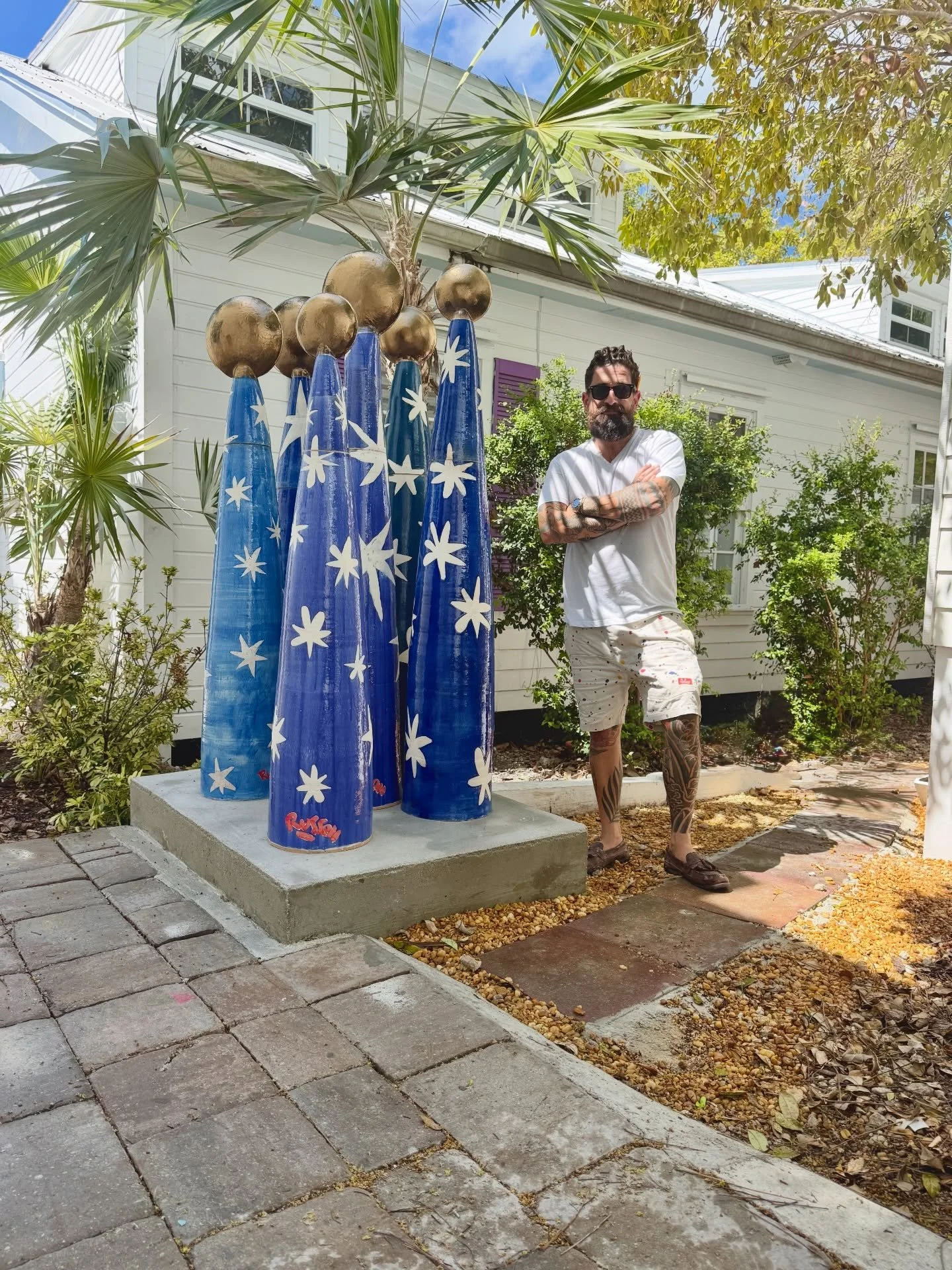 For this weekend&rsquo;s activity, my sculpture &ldquo;Mystery in the Heavens&rdquo; took its permanent footing in the common area between a few beautifully crafted new homes in Old Town Key West. 

This project was initiated by a City of Key West or