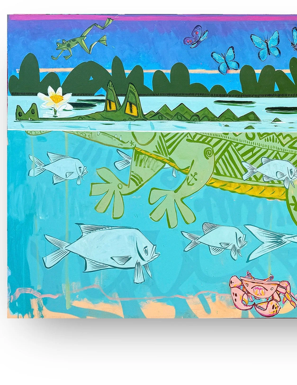 Definitely one of my favorite paintings from the current exhibitioN&mdash; This artwork is large enough to contain all type of small surface details and paint surprises that make it an interesting object to study up close beyond just it&rsquo;s compo