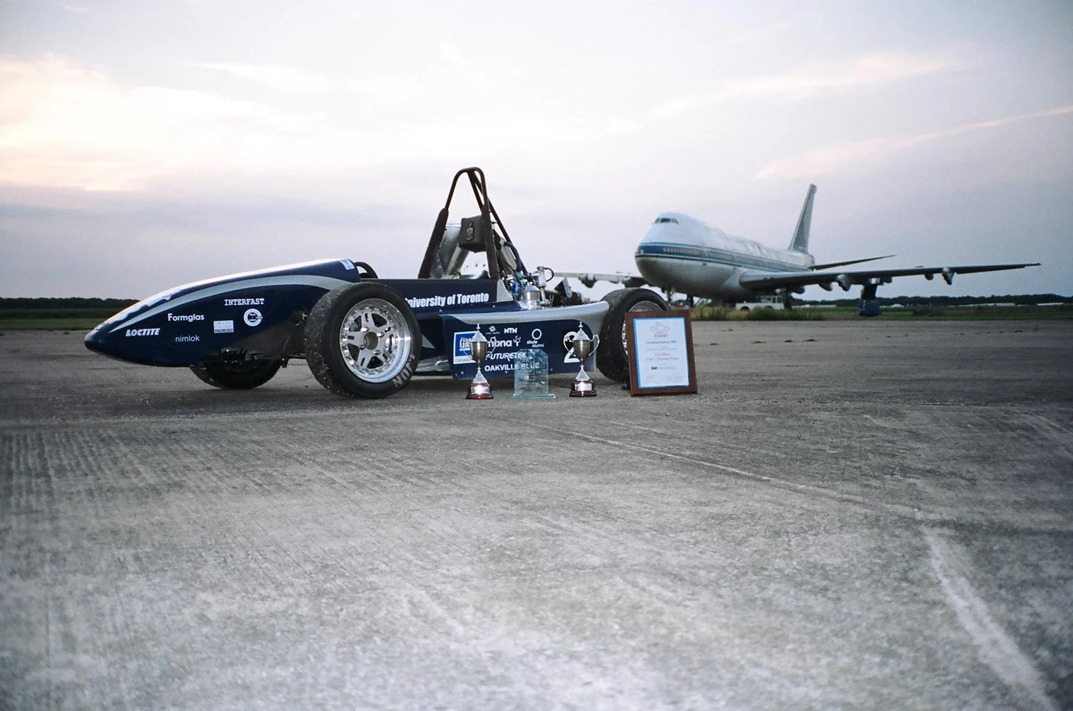 UT05 after winning overall at Formula Student UK in 2005 at Bruntingthorpe.