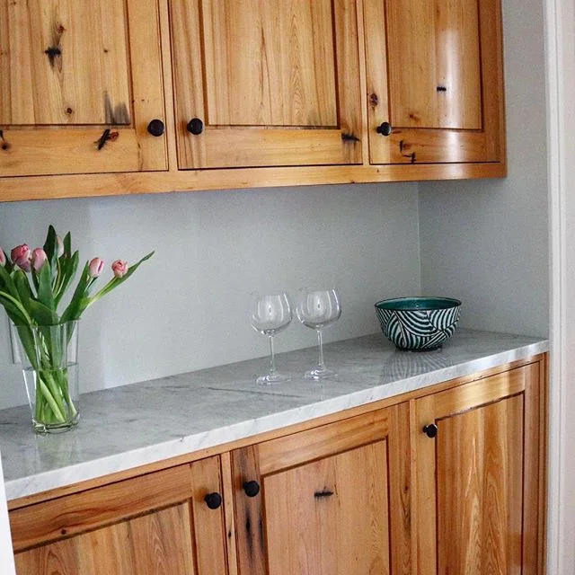 Fresh tulips and fresh cabinetry to update this butler&rsquo;s pantry... just what the first day of spring called for.