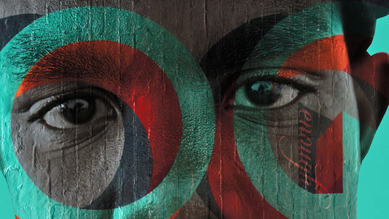  My purpose was to capture the attention of the viewer from across the room. I used dramatic photography and bright blocks of color to achieve this. 