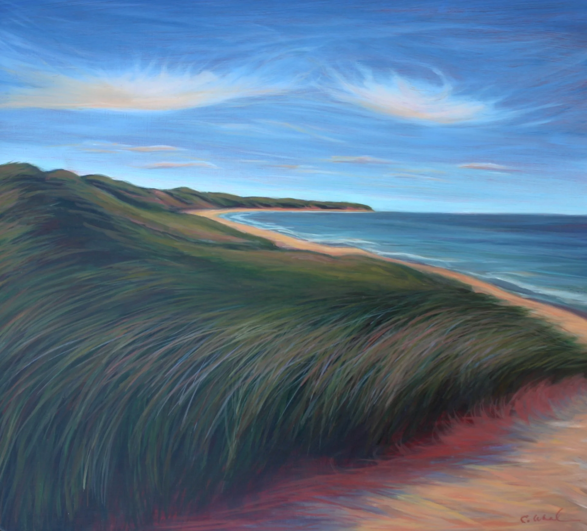 Twin Clouds over Black Island Shore