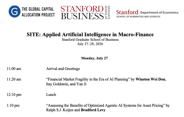 Agenda for the Applied Artificial Intelligence in Macro-Finance Conference is now available