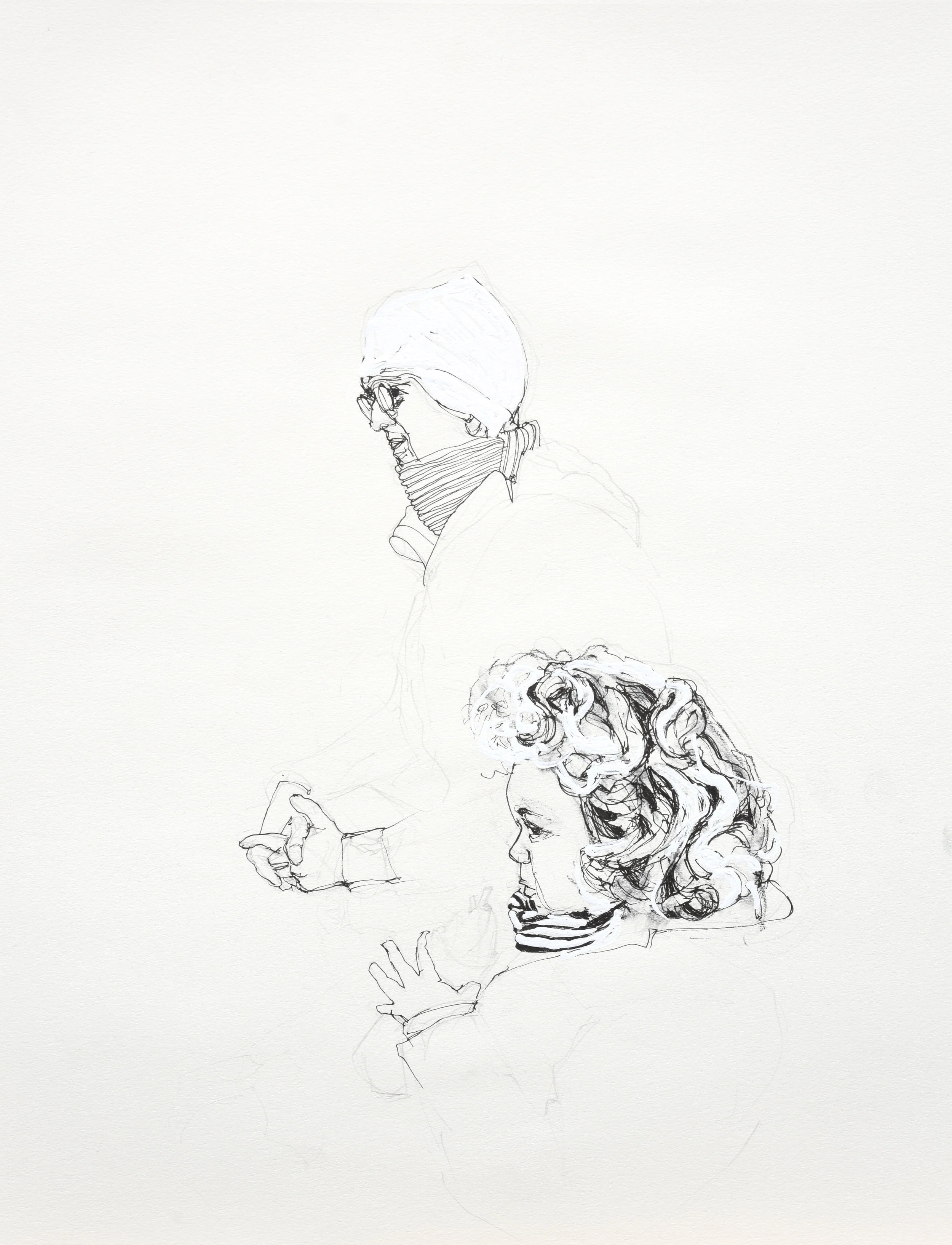  11”x14”, pen and whiteout 