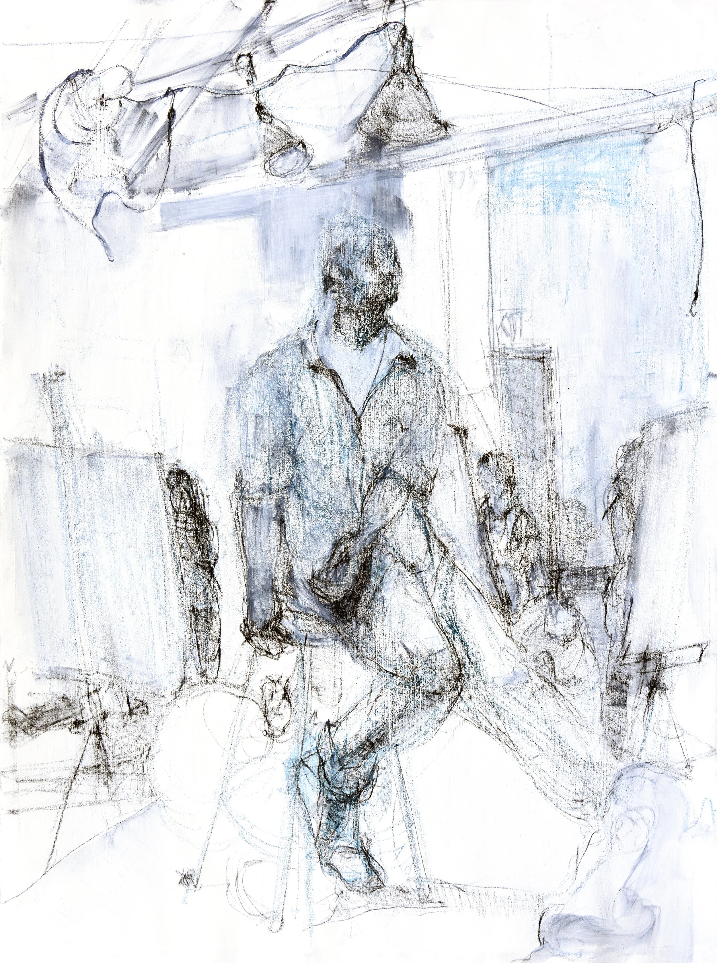  22”x30”, charcoal and gesso 