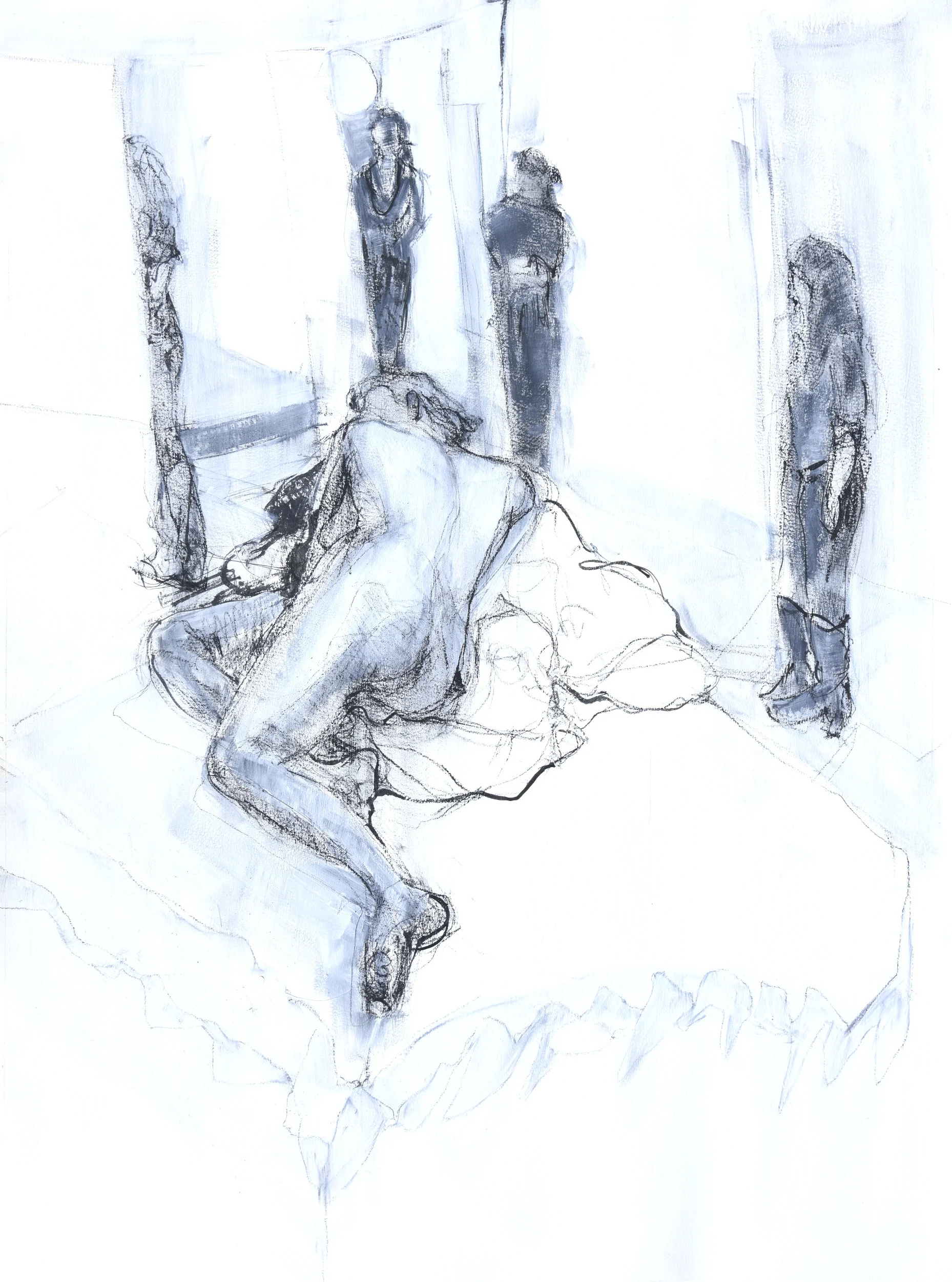  22”x30”, charcoal and gesso 