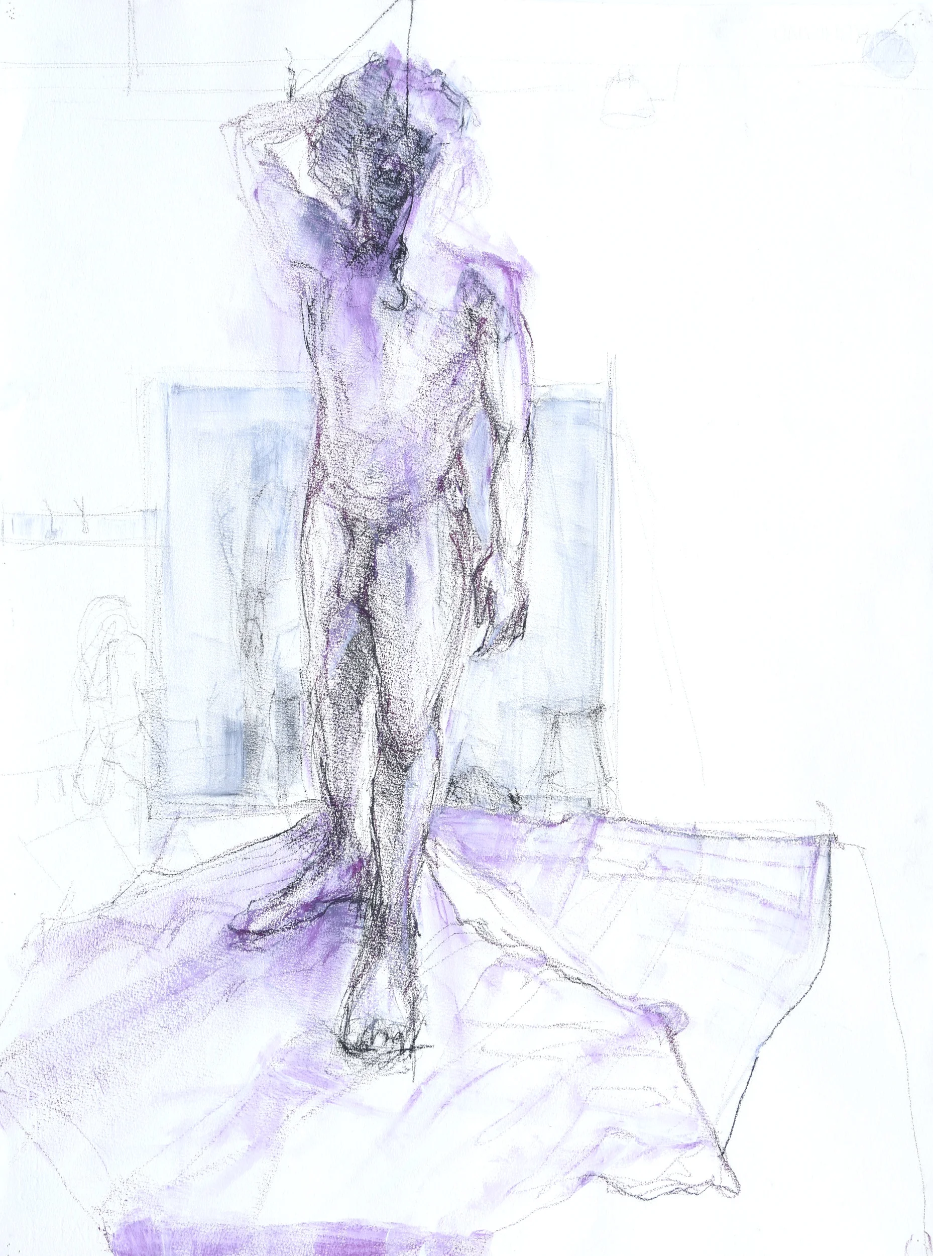  22”x30”, oil bar and charcoal 