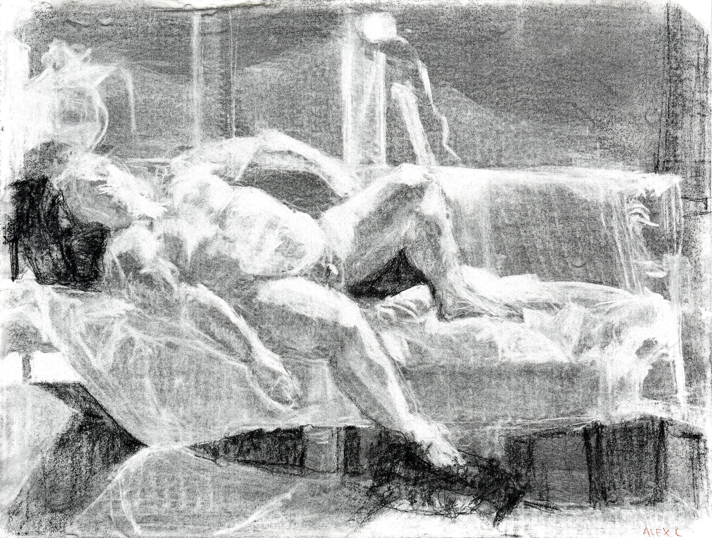  18”x24”, charcoal 