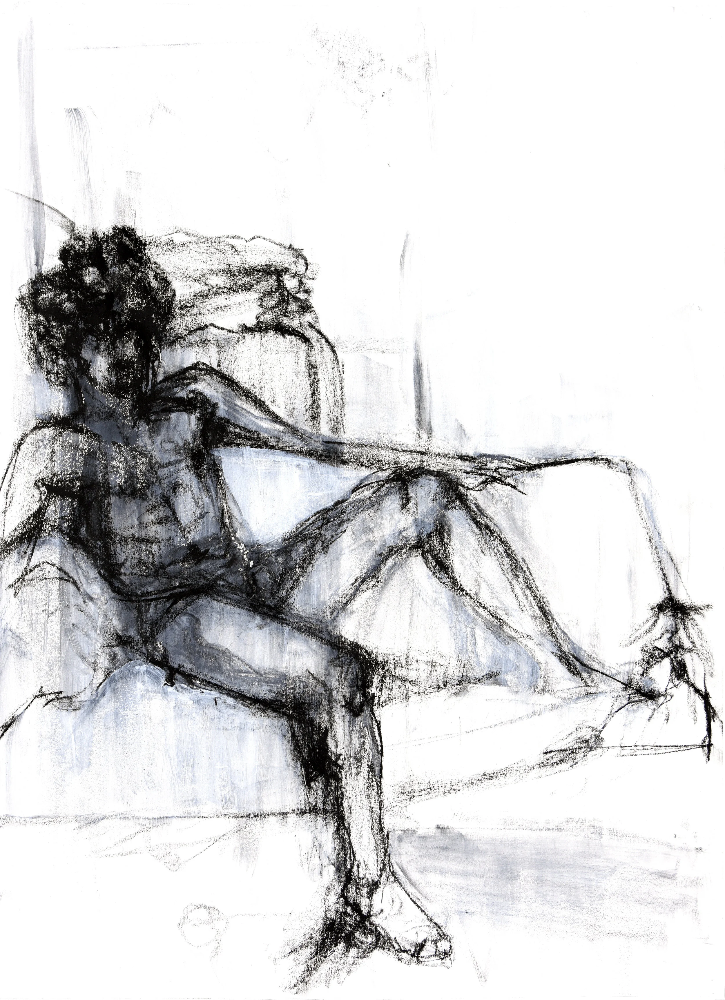  18”x24”, charcoal and gesso 
