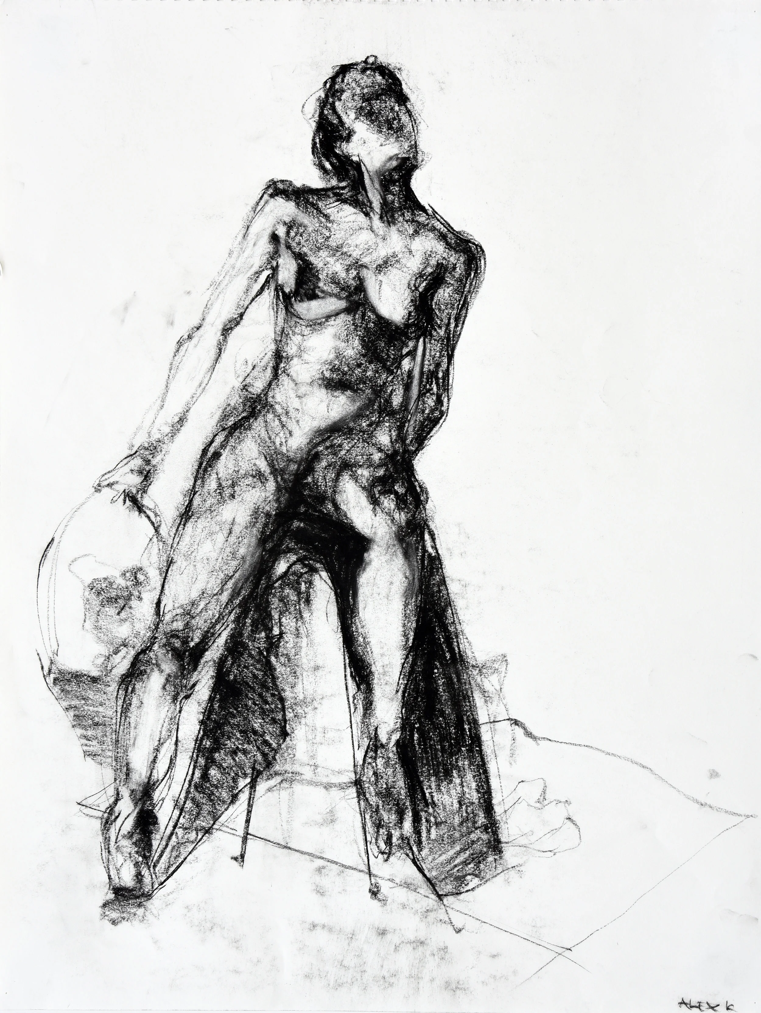  18”x24”, charcoal 