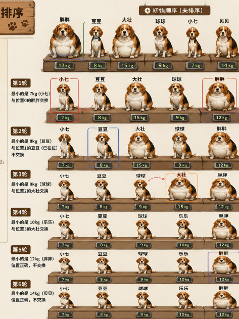 比格犬-选择排序