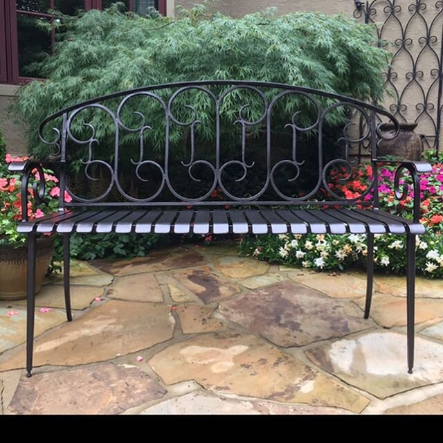 It&rsquo;s been great working with our clients to make this custom handforged bench for them to match the handrails we made for them earlier this year.#handforgedfurniture #handforged #cliffsliving #cliffskeoweesprings #cliffskeowee #cliffswalnutcove